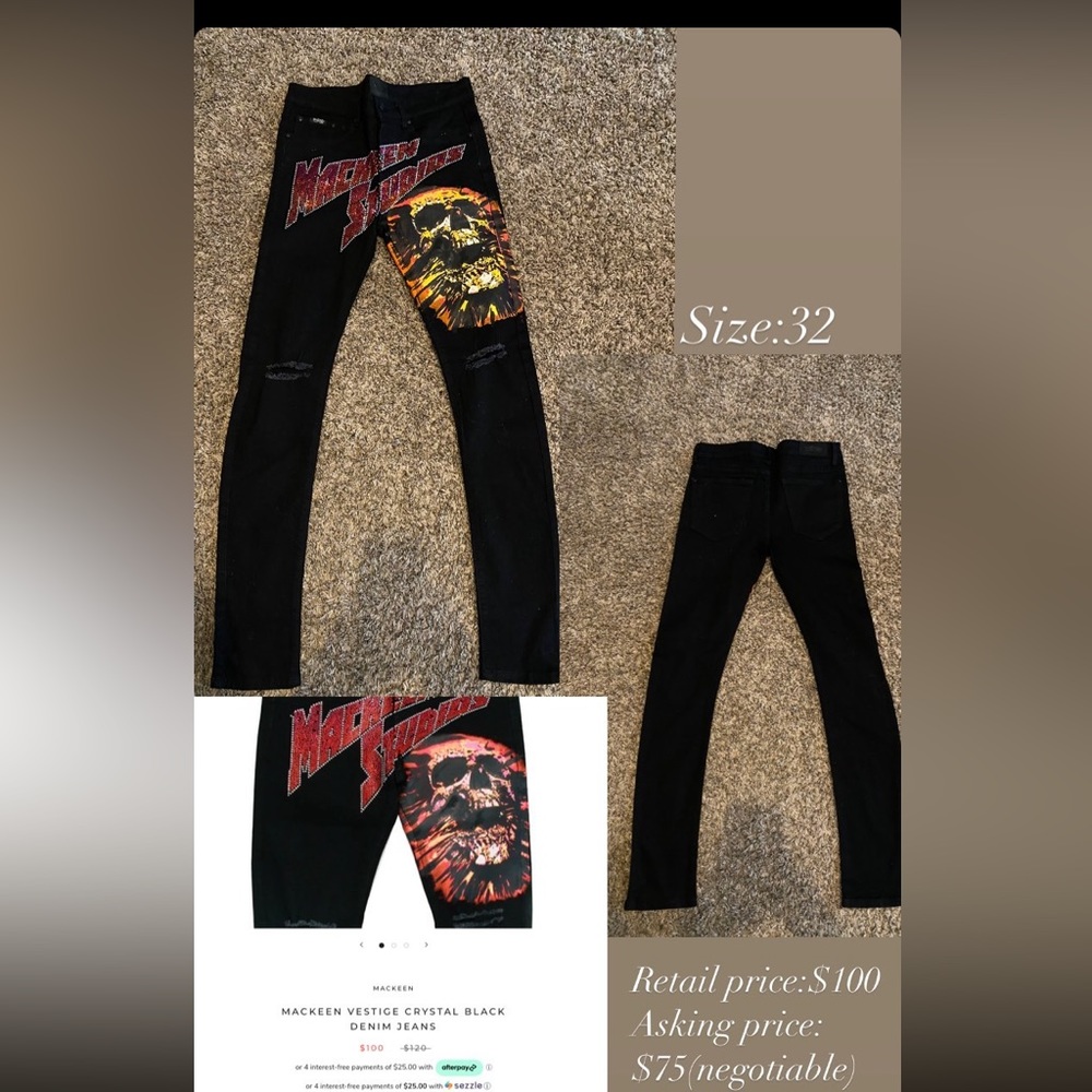 Mackeen Vestige Crystal Black Denim Jeans